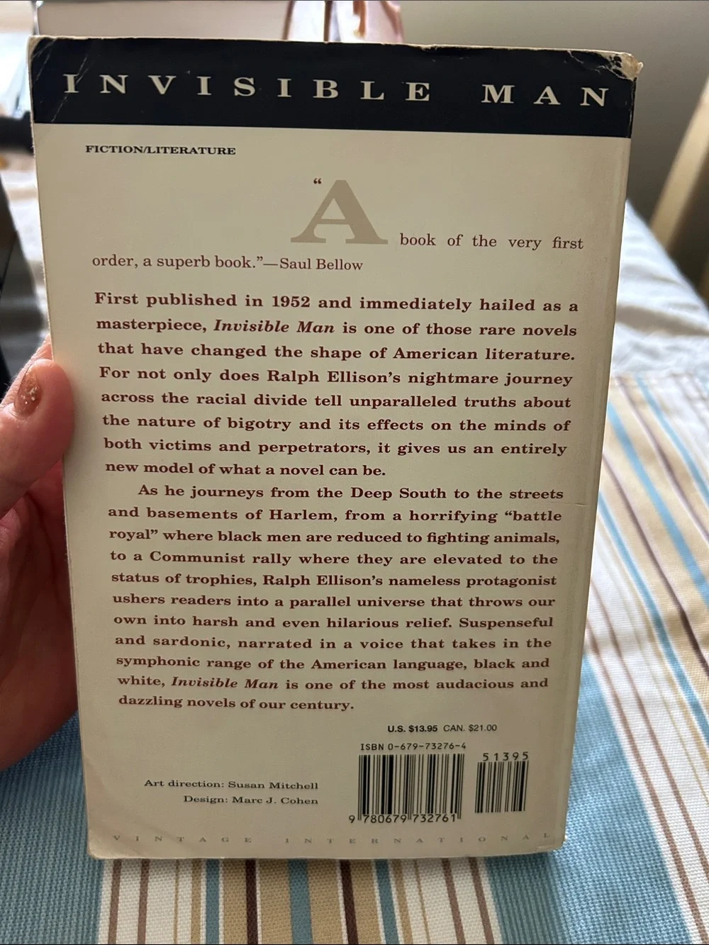 Ralph Ellison Invisible Man - Rust & White Cover
